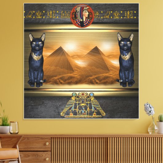 Bastet Deusa do Egipto Canvas Afdruk (Insitu (Woonkamer))