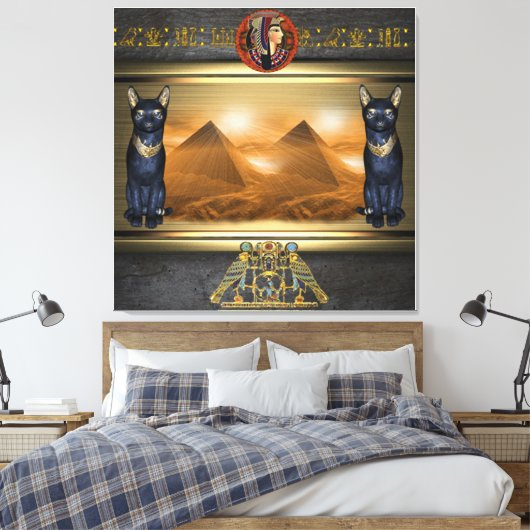 Bastet Deusa do Egipto Canvas Afdruk (Insitu (Slaapkamer))