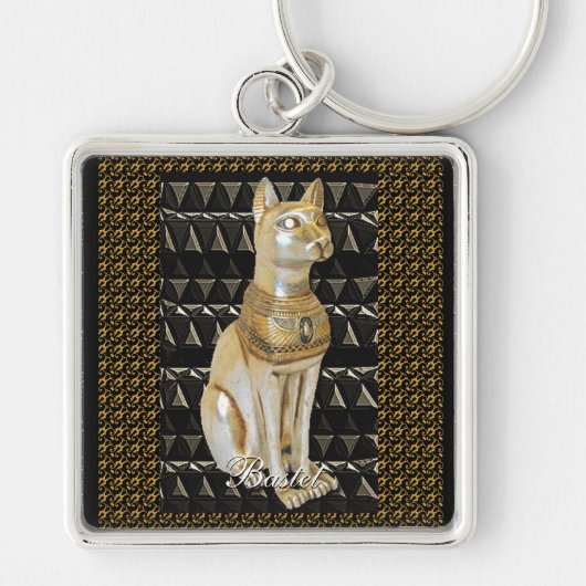Bastet Egyptisch Goddess Cat Sleutelhanger (Voorkant)