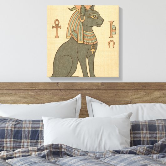 Bastet Egyptische Godin Canvas Kunst (Insitu (Slaapkamer))