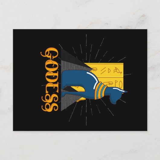 Bastet Egyptische godin Cat Figuur Mythology Briefkaart (Voorkant)