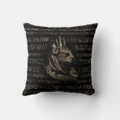 Bastet Egyptische godin -  goud in zwart Kussen (Achterkant)