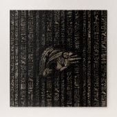 Bastet Egyptische godin -  goud in zwart Legpuzzel (Horizontaal)