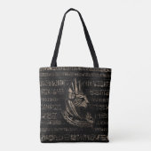 Bastet Egyptische godin - goud in zwart Tote Bag (Achterkant)