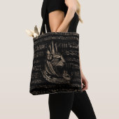 Bastet Egyptische godin - goud in zwart Tote Bag (Dichtbij)