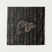 Bastet Egyptische godin - goud in zwart Wandkleed (Voorkant (horizontaal))