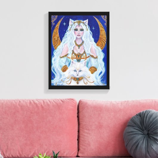 Bastet-Egyptische godin-kunst door Renee Lavoie Canvas Afdruk (Insitu (Woonkamer))