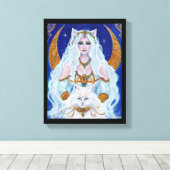 Bastet-Egyptische godin-kunst door Renee Lavoie Canvas Afdruk (Insitu (Houten vloer))