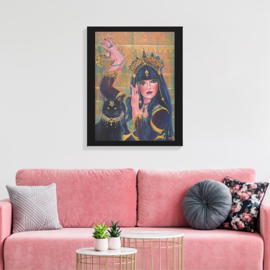 Bastet-Egyptische godin-kunst door Renee Lavoie Canvas Afdruk (Insitu (Woonkamer))