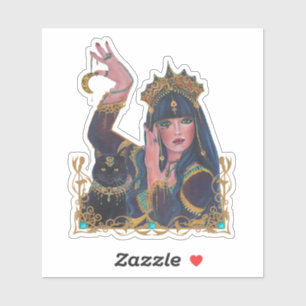 Bastet-Egyptische godin-kunst door Renee Lavoie Sticker