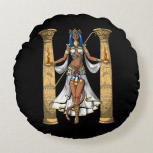 Bastet Egyptische godin Rond Kussen