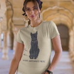 Bastet Egyptische Kat Godin Graphic T-shirt<br><div class="desc">Dit grafische t-shirt toont mijn eenvoudige afbeelding van de oude Egyptische kattengodin Bastet in marineblauw. U kunt uw eigen slogan of andere tekst toevoegen aan dit grafische t-shirt.</div>