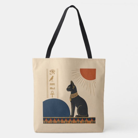 Bastet Egyptische Kat Tote Tas (Voorkant)