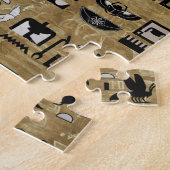 Bastet - Egyptische katten en Ankh Cross Legpuzzel (Zijkant)