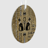 Bastet - Egyptische katten en Ankh Cross Ornament (voorkant)