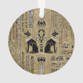 Bastet - Egyptische katten en Ankh Cross Ornament (achterkant)