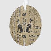 Bastet - Egyptische katten en Ankh Cross Ornament (voorkant)