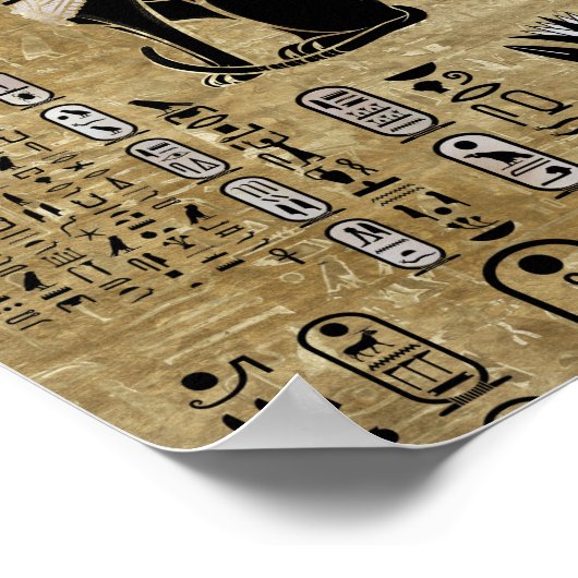 Bastet - Egyptische katten en Ankh Cross Poster (Hoek)