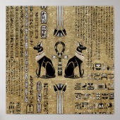 Bastet - Egyptische katten en Ankh Cross Poster (Voorkant)