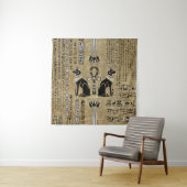 Bastet - Egyptische katten en Ankh Cross Wandkleed (In situ)