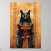Bastet Egyptische Kattengodin Fantasy Kunst Poster (Voorkant)