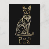Bastet, Egyptische Kattengodin. Naam in hiëroglief Briefkaart (Voorkant)