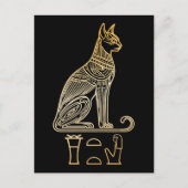 Bastet, Egyptische Kattengodin. Naam in hiëroglief Briefkaart (Voorkant)
