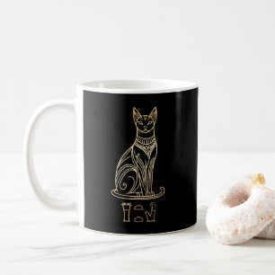 Bastet, Egyptische Kattengodin. Naam in hiëroglief Koffiemok