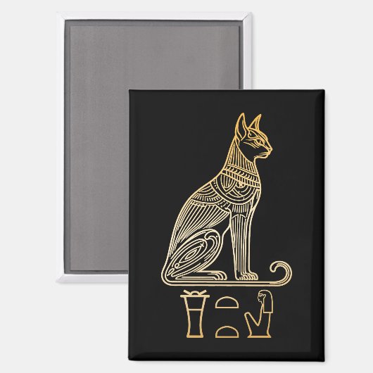 Bastet, Egyptische Kattengodin. Naam in hiëroglief Magneet (Voorkant / Achterkant)