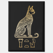 Bastet, Egyptische Kattengodin. Naam in hiëroglief Magneet (Voorkant)