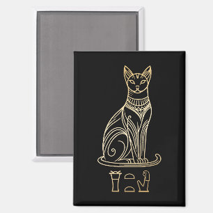 Bastet, Egyptische Kattengodin. Naam in hiëroglief Magneet