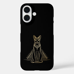 Bastet, Egyptische Kattengodin voor een piramide iPhone 16 Hoesje