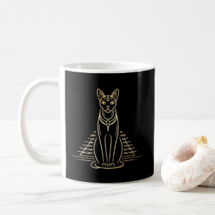 Bastet, Egyptische Kattengodin voor een piramide Koffiemok