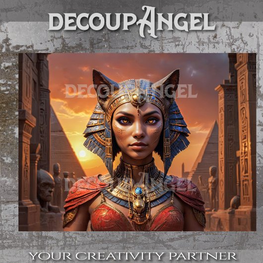 Bastet, godin van de bescherming Decoupage Tissuepapier