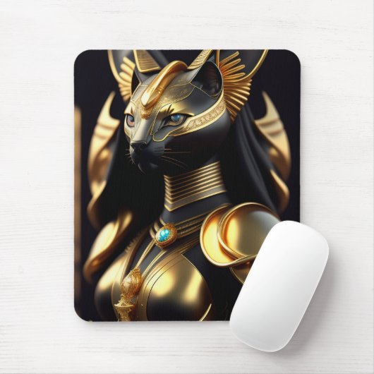 Bastet, godin van katten muismat (Met muis)