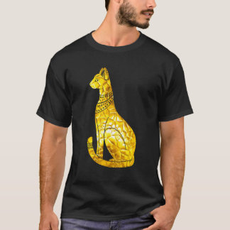 Bastet Kat Egyptische Gouden Polygoon Hiëroglief B T-shirt