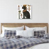 Bastet Kat Godin Hiërogliefen Canvas Afdruk (Insitu (Slaapkamer))
