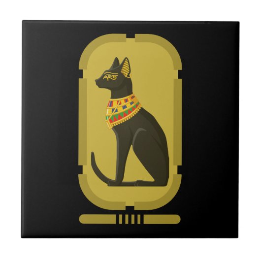 Bastet keramiek tegel tegeltje (Voorkant)