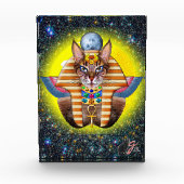 Bastet Kleur Illustratie Acryl Blok (Voorkant)