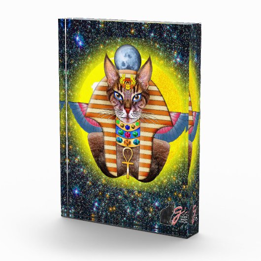 Bastet Kleur Illustratie Acryl Blok (Rechts)