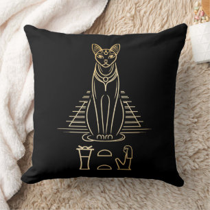 Bastet met naam in hiërogliefen en Egyptische pira Kussen