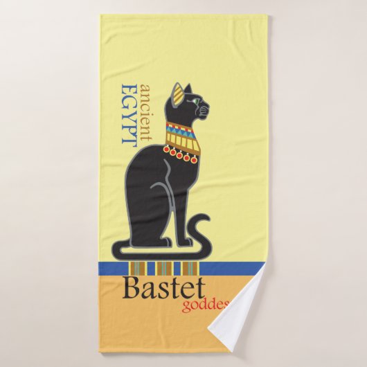 Bastet of Bast. Aciënte Egyptische godin Bath Towe Badhanddoek (Badhanddoek)