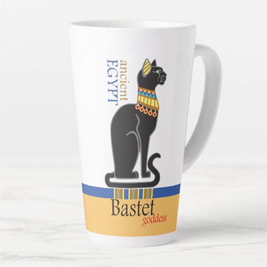 Bastet of Bast. Aciënte Egyptische godin Latte Mok (Rechterhoek)