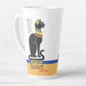 Bastet of Bast. Aciënte Egyptische godin Latte Mok (Linkerhoek)