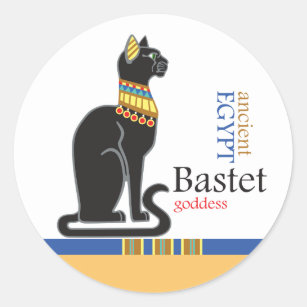 Bastet of Bast. Aciënte Egyptische godin Ronde Sticker