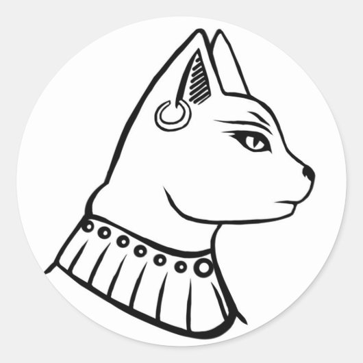 Bastet - Oude Egyptische godin Ronde Sticker (Voorkant)
