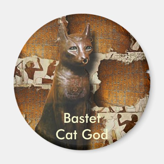 BASTET ~ Oude Egyptische kat God Magneet (Voorkant)