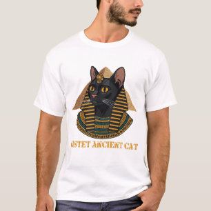 Bastet Oudegyptische Kattengodin Vintage Kunst T-shirt