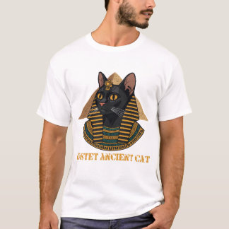 Bastet Oudegyptische Kattengodin Vintage Kunst T-shirt