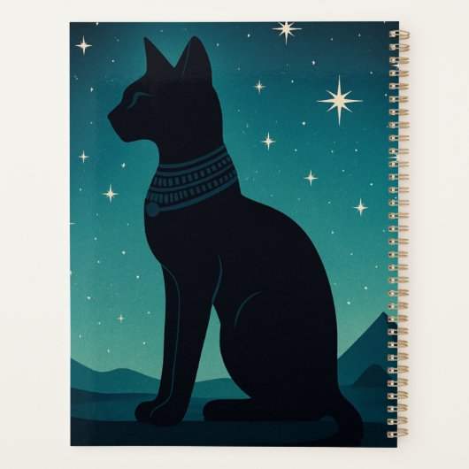 Bastet Planner Sterrenbeeld Egyptische Kattenkunst (Achterkant)